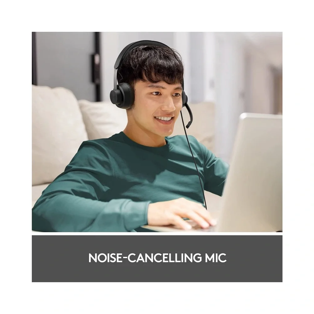 Logitech Zone Wired‎ Headset, with advanced noise-canceling mic technology